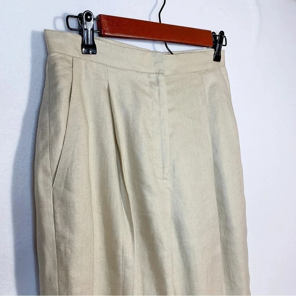 Ralph Lauren 100% Linen High Rise Beige Pants - Picture 3 of 7